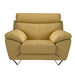 American Eagle Furniture - EK078 Yellow Italian Leather Chair - EK078-YO-CHR - GreatFurnitureDeal