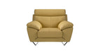 American Eagle Furniture - EK078 Yellow Italian Full Leather 3 Piece Living Room Set - EK078-FULL-YO SLC - GreatFurnitureDeal
