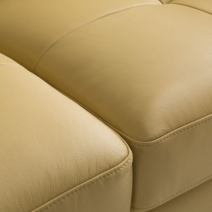 American Eagle Furniture - EK078 Yellow Italian Leather Loveseat - EK078-YO-LS