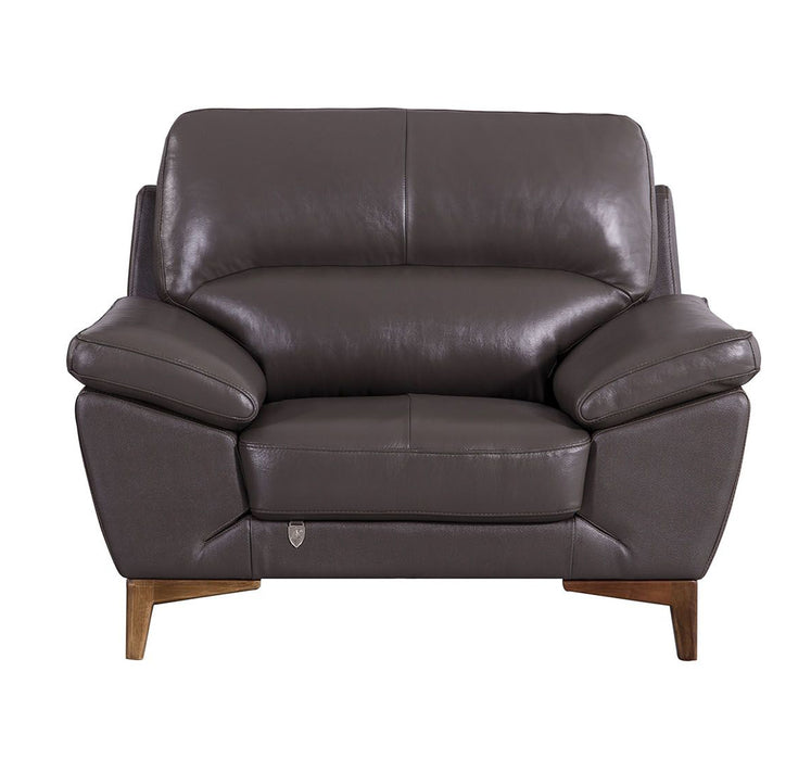 American Eagle Furniture - EK080 Taupe Italian Leather Chair - EK080-TPE-CHR - GreatFurnitureDeal