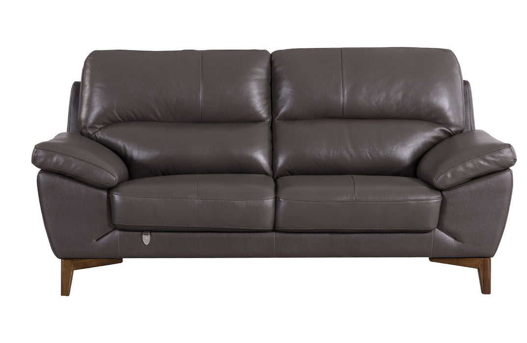 American Eagle Furniture - EK080 Taupe Italian Leather Loveseat - EK080-TPE-LS