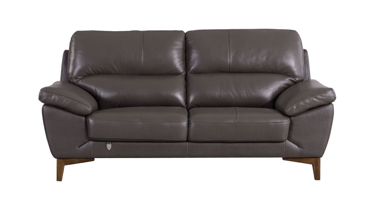 American Eagle Furniture - EK080 Taupe Italian Leather 2 Piece Sofa Set - EK080-TP SL