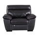 American Eagle Furniture - EK081 Black Italian Leather Chair - EK081-BK-CHR - GreatFurnitureDeal