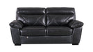 American Eagle Furniture - EK081 Black Italian Leather Loveseat - EK081-BK-LS - GreatFurnitureDeal