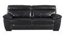 American Eagle Furniture - EK081 Black Italian Leather 3 Piece Living Room Set - EK081-BK SLC - GreatFurnitureDeal