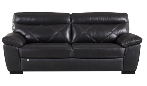 American Eagle Furniture - EK081 Black Italian Leather Sofa - EK081-BK-SF - GreatFurnitureDeal