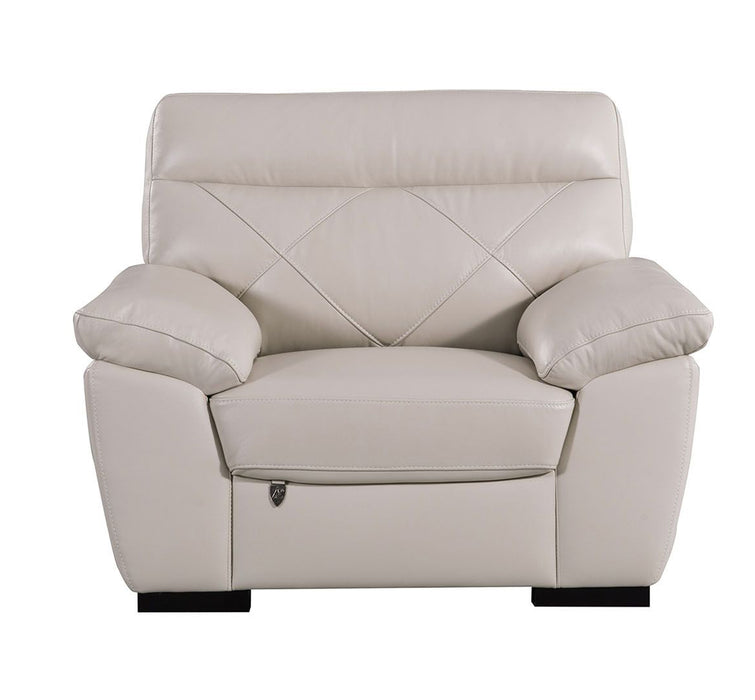 American Eagle Furniture - EK081 Light Gray Italian Leather Chair - EK081-LG-CHR