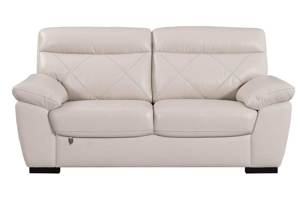 American Eagle Furniture - EK081 Light Gray Italian Leather Loveseat - EK081-LG-LS - GreatFurnitureDeal