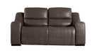 American Eagle Furniture - EK086 Taupe Italian Leather Recliner Loveseat - EK086-TPE-LS - GreatFurnitureDeal