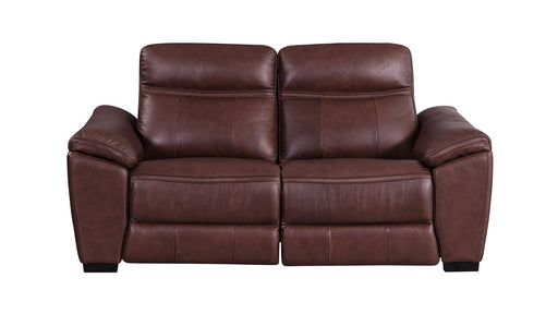 American Eagle Furniture - EK088 Brown Italian Full Leather Recliner Loveseat - EK088-BR-LS - GreatFurnitureDeal