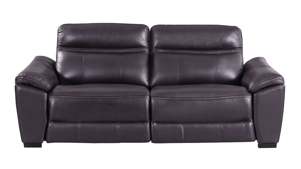 American Eagle Furniture - EK088 Dark Brown Italian Full Leather Recliner Sofa - EK088-DB-SF - GreatFurnitureDeal