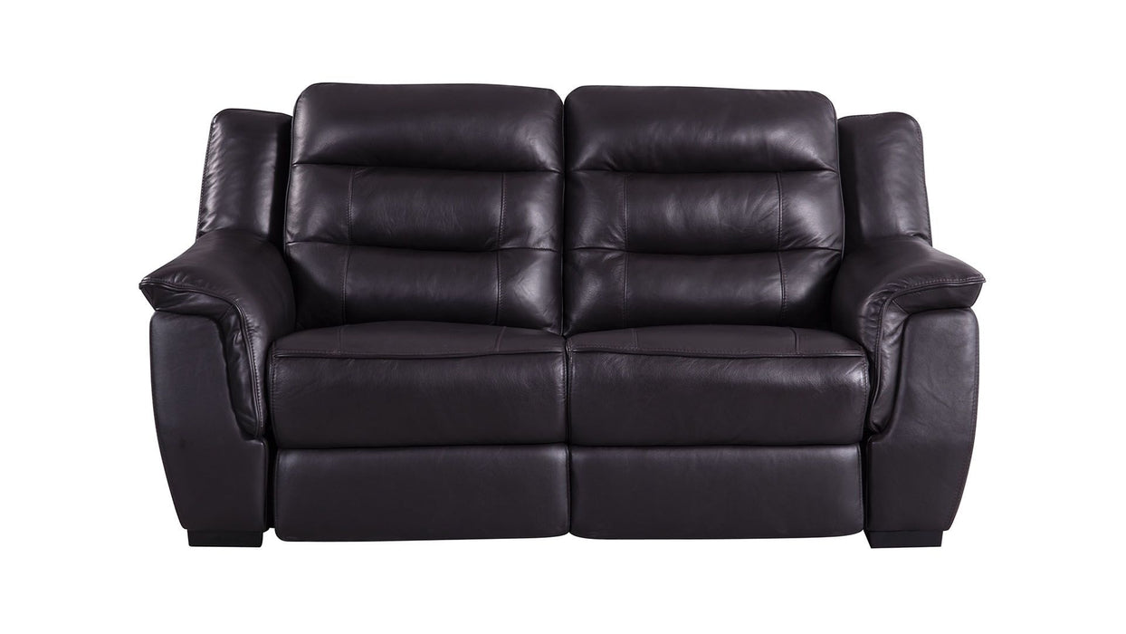 American Eagle Furniture - EK089 Dark Brown Italian Leather Recliner Sofa Set - EK089-DB-SF-LS - GreatFurnitureDeal