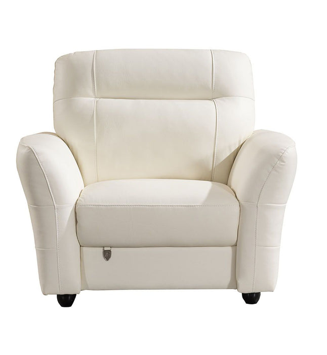 American Eagle Furniture - EK090 White Italian Leather Chair - EK090-W-CHR - GreatFurnitureDeal