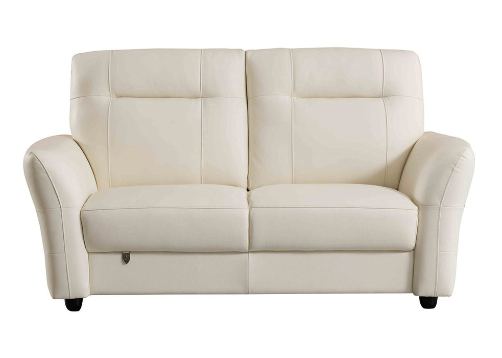 American Eagle Furniture - EK090 White Italian Leather Loveseat - EK090-W-LS