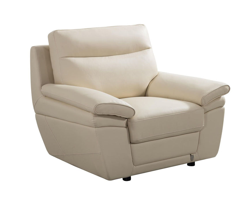 American Eagle Furniture - EK092 Cream Italian Leather Chair - EK092-CRM-CHR - GreatFurnitureDeal