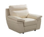 American Eagle Furniture - EK092 Cream Italian Leather Chair - EK092-CRM-CHR - GreatFurnitureDeal
