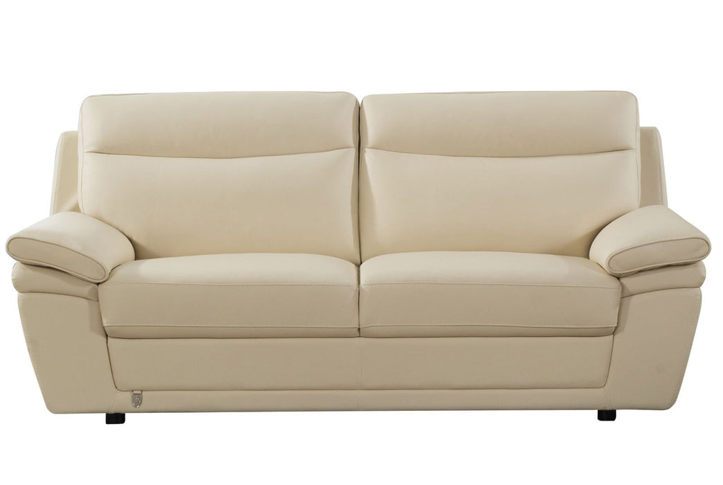 American Eagle Furniture - EK092 Cream Italian Leather Sofa - EK092-CRM-SF