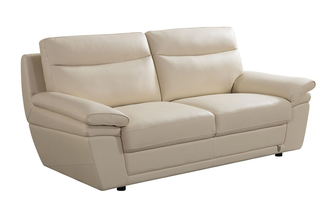American Eagle Furniture - EK092 Cream Italian Leather Sofa - EK092-CRM-SF