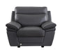American Eagle Furniture - EK092 Gray Italian Leather Chair - EK092-GR-CHR - GreatFurnitureDeal