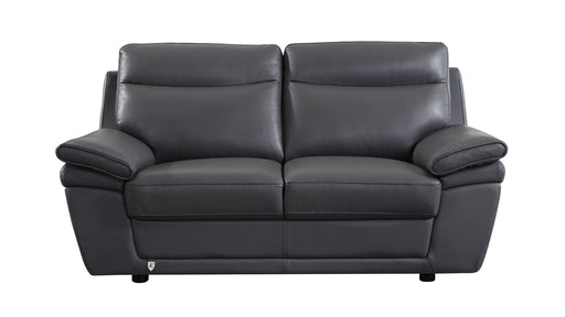 American Eagle Furniture - EK092 Gray Italian Leather 2 Piece Sofa Set - EK092-GR SL - GreatFurnitureDeal