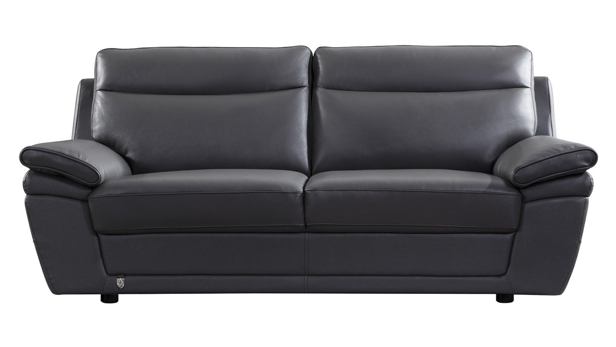 American Eagle Furniture - EK092 Gray Italian Leather 3 Piece Living Room Set - EK092-GR SLC - GreatFurnitureDeal