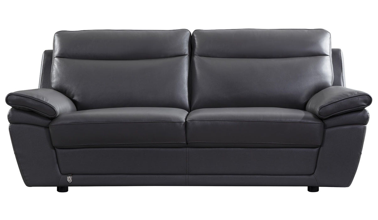 American Eagle Furniture - EK092 Gray Italian Leather Sofa - EK092-GR-SF - GreatFurnitureDeal