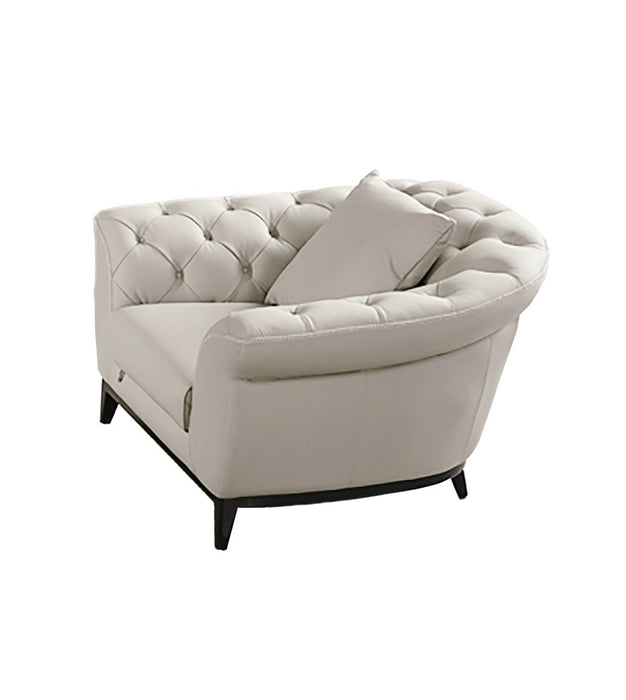 American Eagle Furniture - EK093 LIght Gray Italian Leather Chair - EK093-LG-CHR - GreatFurnitureDeal
