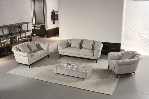 American Eagle Furniture - EK093 LIght Gray Italian Leather 3 Piece Living Room Set - EK093-LG-SLC - GreatFurnitureDeal