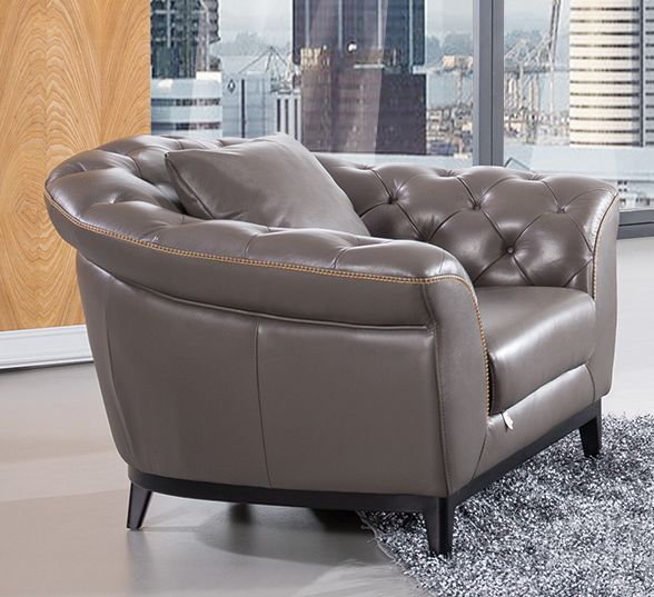 American Eagle Furniture - EK093 Taupe Full Italian Aniline Leather Chair - EK093-TPE-CHR