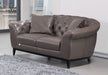 American Eagle Furniture - EK093 Taupe Full Italian Aniline Leather Loveseat - EK093-TPE-LS - GreatFurnitureDeal