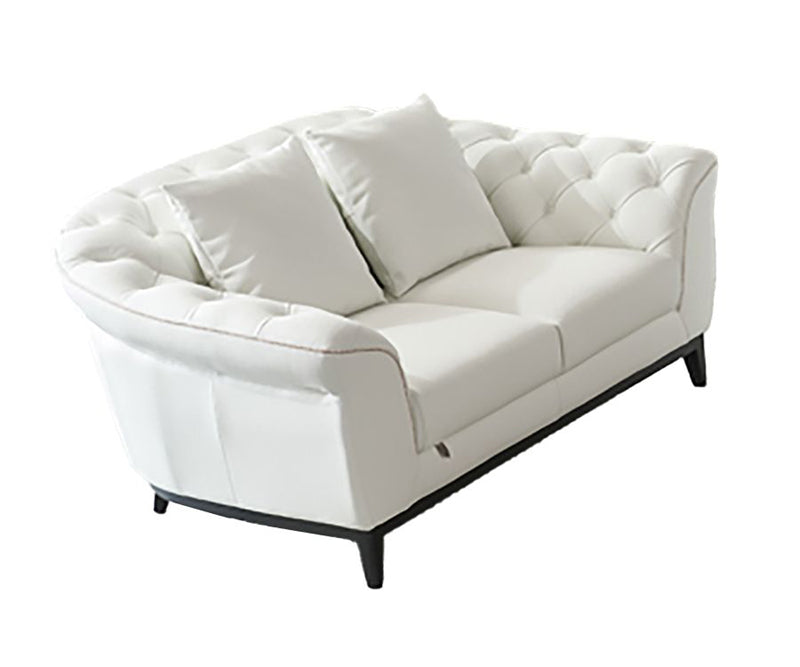 American Eagle Furniture - EK093 White Italian Full Leather Loveseat - EK093-W-LS - GreatFurnitureDeal