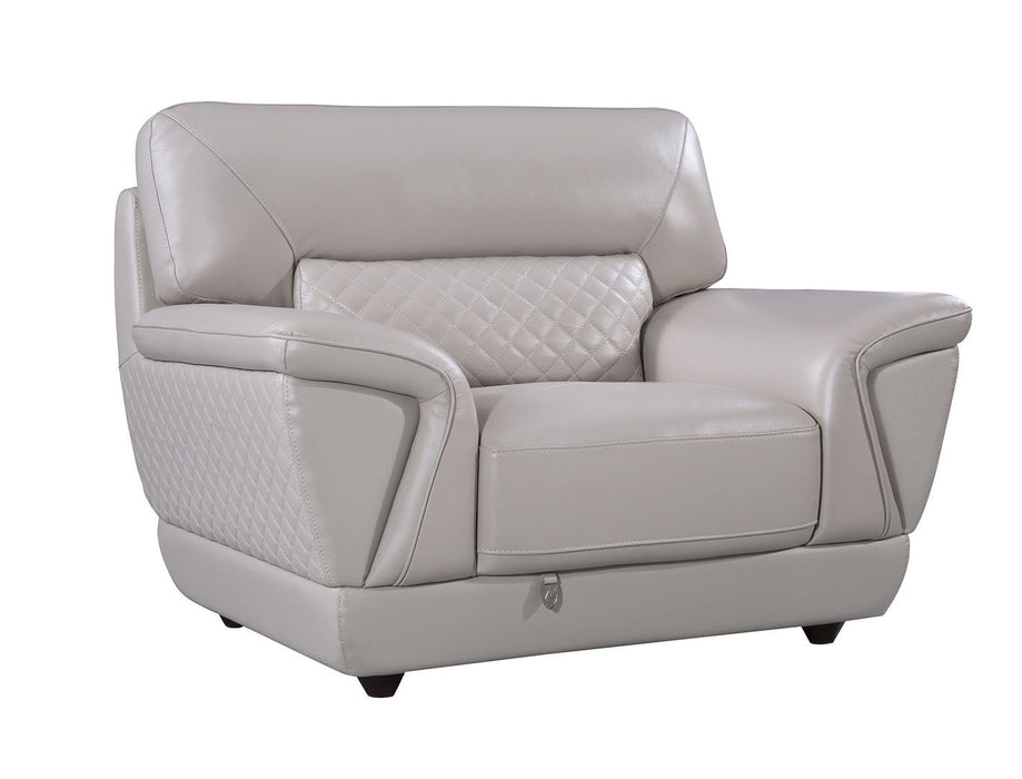 American Eagle Furniture - EK099 Light Gray Italian Leather Chair - EK099-LG-CHR