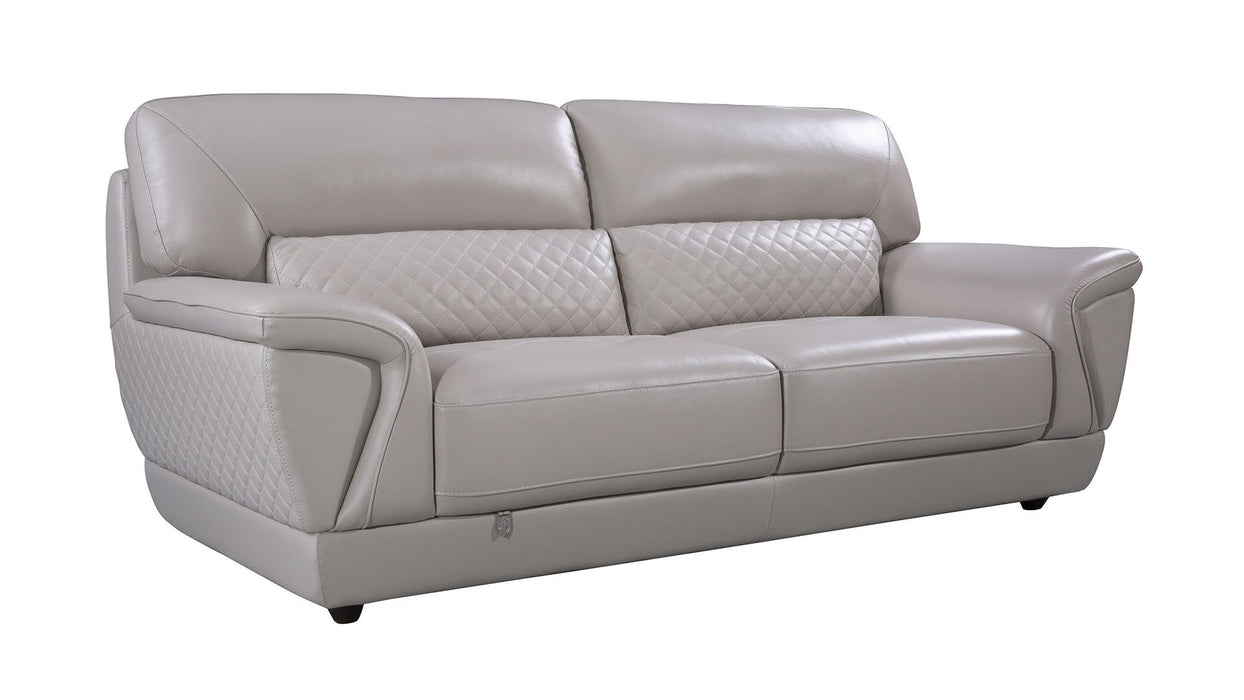 American Eagle Furniture - EK099 Light Gray Italian Leather 2 Piece Sofa Set - EK099-LG SL - GreatFurnitureDeal