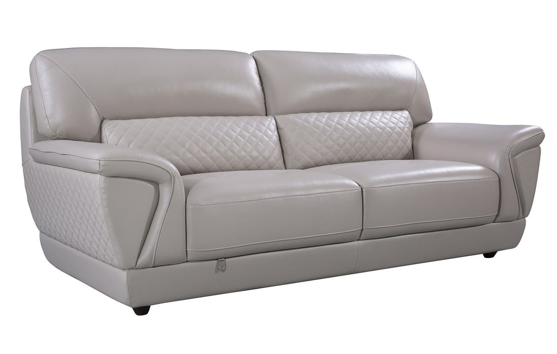 American Eagle Furniture - EK099 Light Gray Italian Leather Sofa - EK099-LG-SF