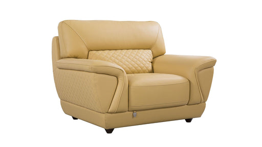 American Eagle Furniture - EK099 Yellow Italian Leather 3 Piece Living Room Set - EK099-YO SLC - GreatFurnitureDeal