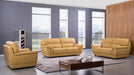 American Eagle Furniture - EK099 Yellow Italian Leather 2 Piece Sofa Set - EK099-YO SL - GreatFurnitureDeal