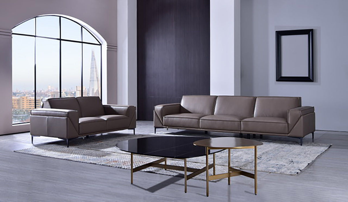 American Eagle Furniture - EK1302 Dark Tan Leather Loveseat - EK1302-DT-LS