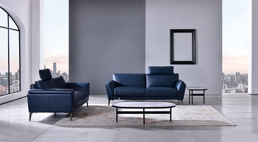 American Eagle Furniture - EK1300 Blue Full Leather 2 Piece Sofa Set - EK1300-BLU SL - GreatFurnitureDeal