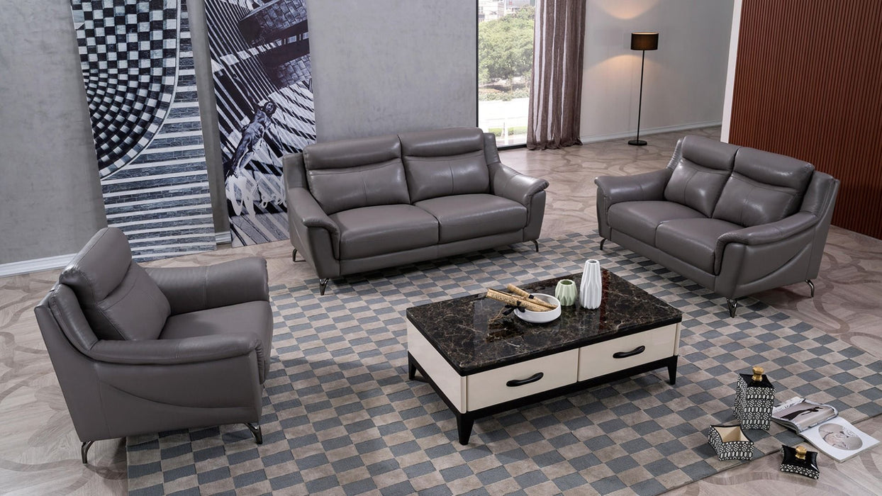 American Eagle Furniture - EK150 Dark Tan Genuine Leather 3 Piece Living Room Set - EK150-DT SLC