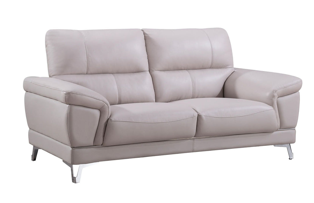 American Eagle Furniture - EK151 Light Gray Genuine Leather Loveseat - EK151-LG-LS - GreatFurnitureDeal