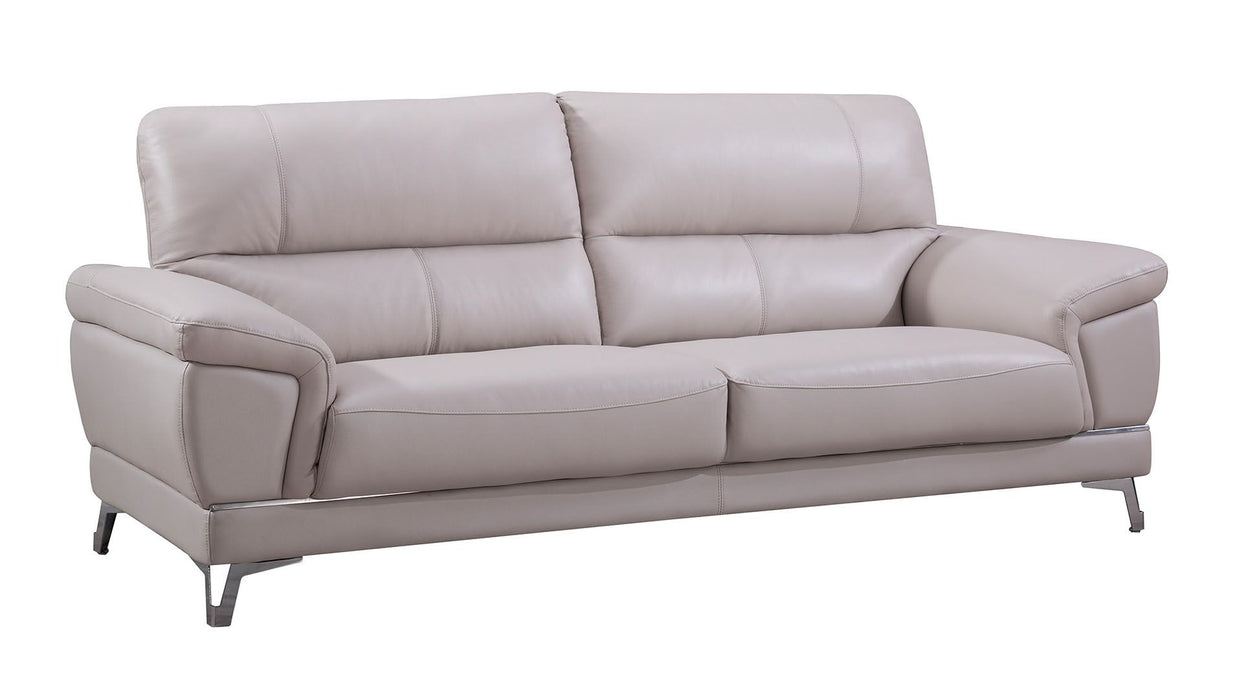 American Eagle Furniture - EK151 Light Gray Genuine Leather 3 Piece Living Room Set - EK151-LG SLC - GreatFurnitureDeal