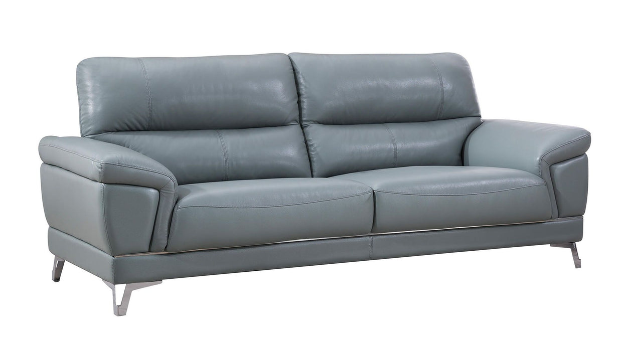 American Eagle Furniture - EK151 Light Grayish Blue Genuine Leather 3 Piece Living Room Set - EK151-LGB SLC - GreatFurnitureDeal