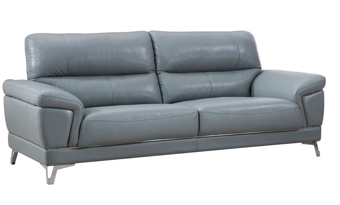 American Eagle Furniture - EK151 Light Grayish Blue Genuine Leather Sofa - EK151-LGB-SF - GreatFurnitureDeal