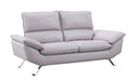American Eagle Furniture - EK152 Light Gray Genuine Leather Loveseat - EK152-LG-LS - GreatFurnitureDeal
