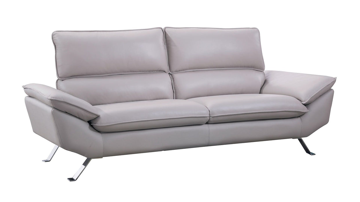 American Eagle Furniture - EK152 Light Gray Genuine Leather 3 Piece Living Room Set - EK152-LG SLC - GreatFurnitureDeal