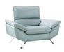 American Eagle Furniture - EK152 Light Teal Genuine Leather Chair - EK152-LGN-CHR - GreatFurnitureDeal