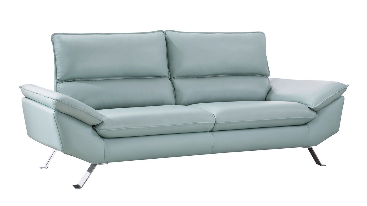 American Eagle Furniture - EK152 Light Teal Genuine Leather 2 Piece Sofa Set - EK152-LGN SL
