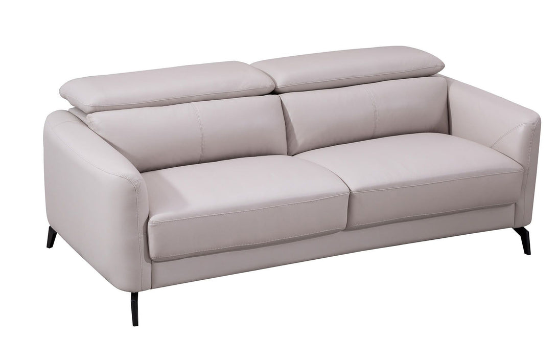 American Eagle Furniture - EK155 Light Gray Genuine Leather Loveseat - EK155-LG-LS - GreatFurnitureDeal