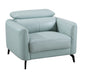 American Eagle Furniture - EK155 Light Teal Genuine Leather Chair - EK155-LGN-CHR - GreatFurnitureDeal