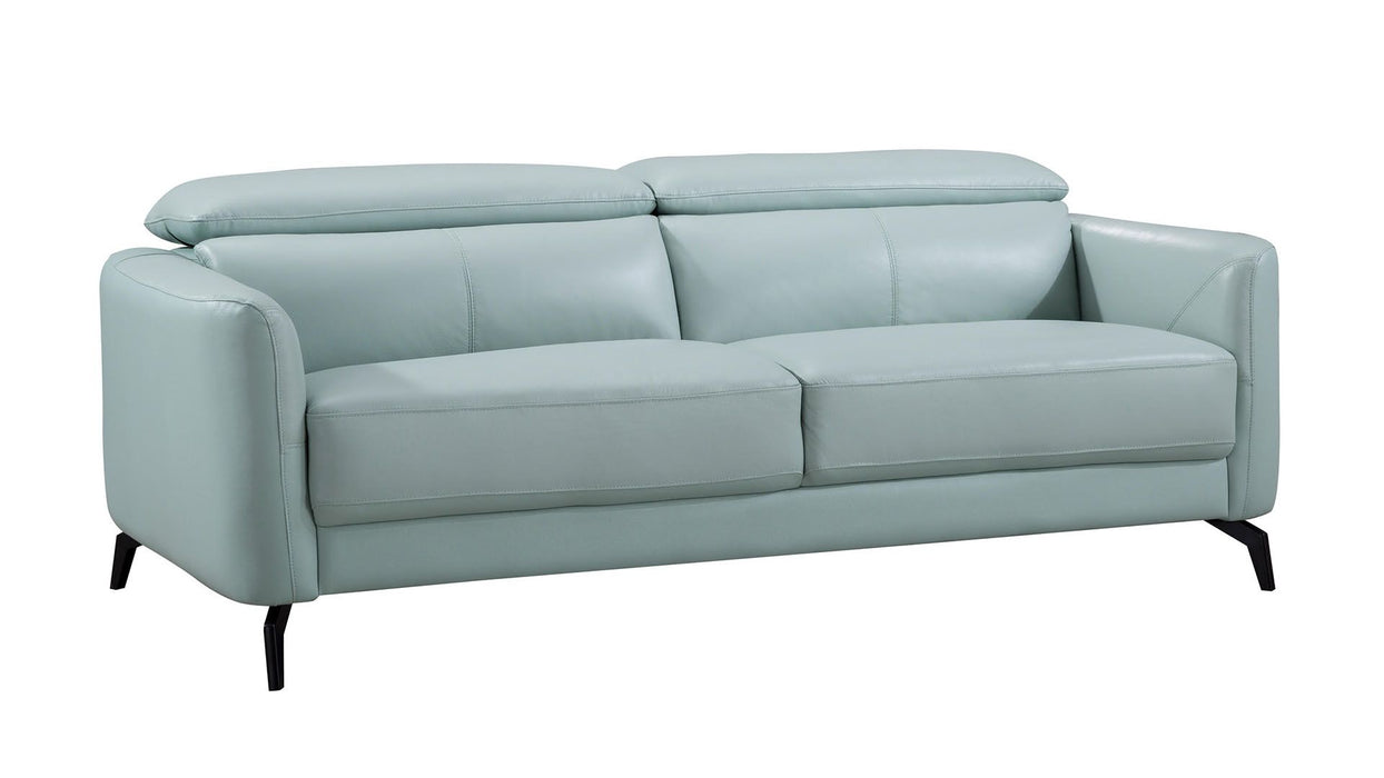 American Eagle Furniture - EK155 Light Teal Genuine Leather 3 Piece Living Room Set -EK155-LGN SLC - GreatFurnitureDeal